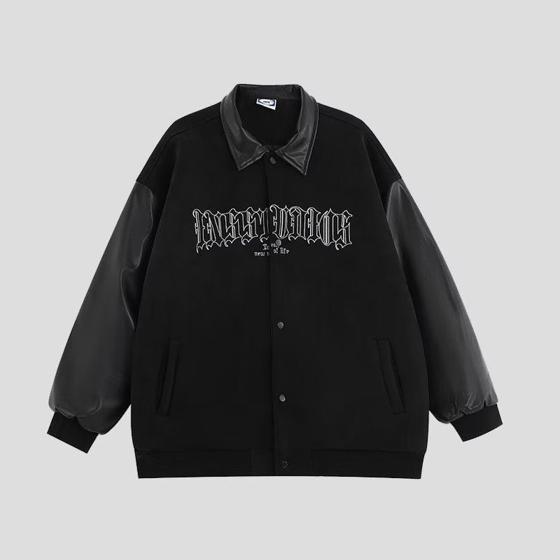 Printed Suede Baseball Jacket For Men Hip Hop Fashion Design Loose Couple Coat For Women