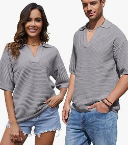 European And American Knitted Solid Color Loose Men